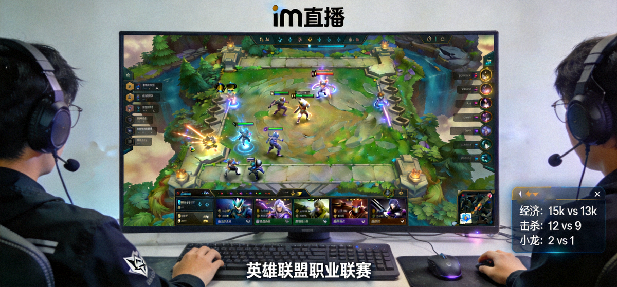 im直播平台正在播放的英雄联盟职业联赛高清比赛画面